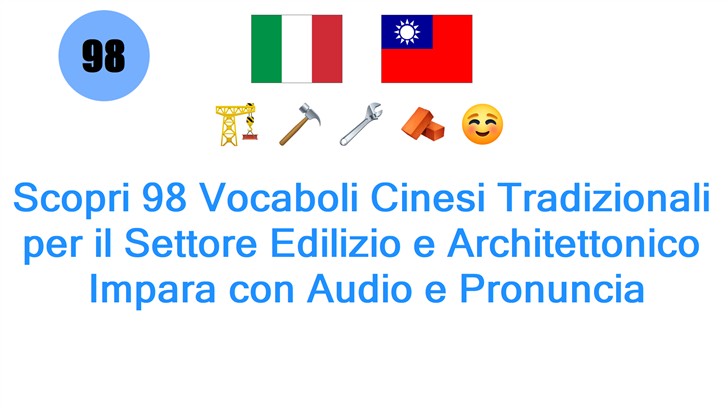 Scopri 98 Vocaboli Cinesi Tradizionali per il Settore Edilizio e Architettonico: Impara con Audio e Pronuncia